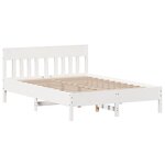 vidaXL Cadre de lit sans matelas blanc 140x190 cm bois de pin massif