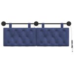 vidaXL Tête de lit suspendue Bleu police Velours