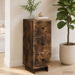 vidaXL Armoire à tiroirs Chêne fumé 33 x 34 5 x 90 cm