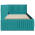 vidaXL Cadre de lit d'angle Turquoise 90 x 200 cm Velours