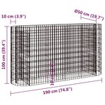 vidaXL Lit surélevé à gabion Fer galvanisé 190x50x100 cm