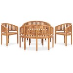 Salon de jardin meuble d'extérieur ensemble de mobilier 5 pièces en forme de banane bois de teck solide 02_0016580