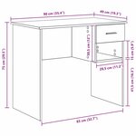 vidaXL Bureau Bois ancien 90 x 49.5 x 75 cm Bois d'ingénierie