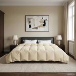 vidaXL Duvet d'hiver Matelassé Crème 200 x 220 cm Microfibre