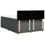 vidaXL Sommier à lattes de lit avec matelas Gris foncé 140x190cm Tissu
