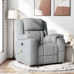 vidaXL Fauteuil de massage inclinable Gris clair Tissu