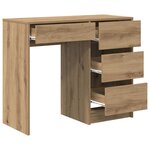 vidaXL Bureau chêne artisanal 90 x 37 5 x 75 cm Bois d'ingénierie