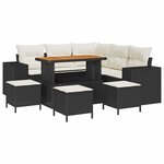 vidaXL Ensemble de canapé de jardin avec coussin 9 Pièces Noir et Crème