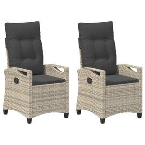 vidaXL Chaise de jardin 2 Pièces Gris clair et gris foncé