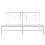 vidaXL Cadre de lit métal sans matelas et tête de lit blanc 150x200 cm