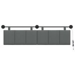 vidaXL Tête de lit suspendue Avec lumière LED Gris foncé Tissu