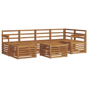 vidaXL Ensemble de canapés d'extérieur 7 pc Naturel Polyester