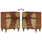 vidaXL Table de chevet Marron miel Bois massif 50 x 33 x 60 cm Durable