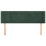 vidaXL Tête de lit avec oreilles Vert foncé 147x16x78/88 cm Velours