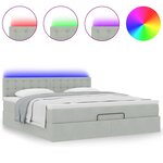 VidaXL Cadre de lit ottoman avec matelas gris clair 180x200 cm velours
