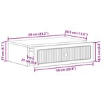 vidaXL Table d'appoint murale Noir 59 x 34 5 x 17 cm Bois d'ingénierie
