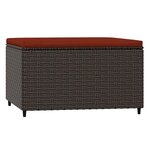 vidaXL Repose-pied de jardin avec coussin marron résine tressée