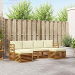 vidaXL Ensembles de canapés avec coussin 6 Pièces Naturel et Crème