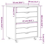 vidaXL Armoire roulante avec tiroirs MOSS gris bois de pin solide