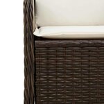 vidaXL Banc de jardin avec coussin Marron Poly rotin