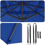 vidaXL Parasol de Patio Bleu azur Aluminium  Polyester 3m