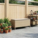 vidaXL Pouf de Jardin Beige et crème 80 x 38 x 42 cm Rotin PE