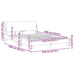 vidaXL Cadre de lit Dover vert foncé 140x190 cm velours