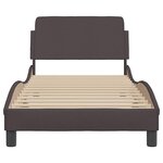 vidaXL Cadre de lit Dover marron foncé 90x200 cm tissu