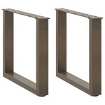 vidaXL Pieds de table basse en U  2 pièces  acier naturel  50 x (42-43) cm