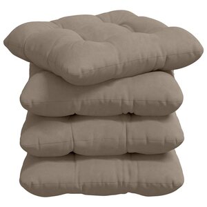 vidaXL Coussins de siège 4 pc Tissu en microfibre Taupe 40 x 40 cm