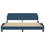 vidaXL Cadre de lit avec tête de lit sans matelas bleu 180x200cm tissu