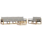 vidaXL Ensemble de canapés d'extérieur 7 Pièces Blanc et gris clair