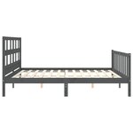 vidaXL Cadre de lit sans matelas gris 200x200 cm bois massif de pin