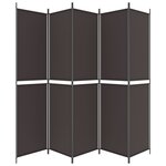 vidaXL Cloison de séparation 5 panneaux Marron 250x220 cm Tissu
