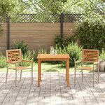 Ensemble de repas de jardin 3 pièces vidaXL en poly rotin beige