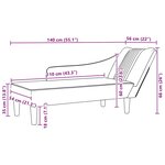 vidaXL Fauteuil long avec accoudoir droit rose velours