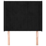 vidaXL Tête de lit avec oreilles Noir 83x16x118/128 cm Velours