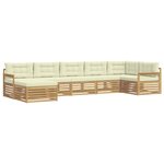 vidaXL Ensemble de canapés d'extérieur 7 pc Blanc et crème