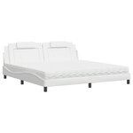 vidaXL Lit avec matelas blanc 200x200 cm similicuir