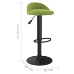 vidaXL Tabourets de bar lot de 2 vert clair velours