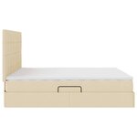 vidaXL Lit de rangement LED avec matelas Crème 180 x 200 cm Tissu