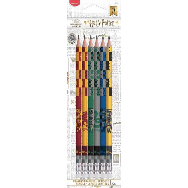 Crayon à papier HARRY POTTER  avec gomme  blilter de 6 MAPED