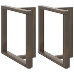 vidaXL Pieds de table à manger en T  2 pièces  noir  70 x 35 x (72-73) cm  acier