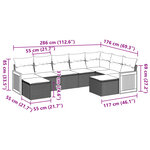 vidaXL Salon de jardin 9 Pièces avec coussins noir résine tressée