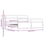 vidaXL Cadre de lit en métal sans matelas chêne fumé 200x200 cm