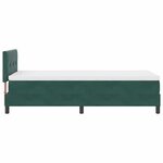 Lit Box Spring vidaXL avec matelas et LED vert foncé 90x190 cm en velours