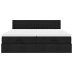 VidaXL Cadre de lit ottoman avec matelas noir 180x200cm tissu