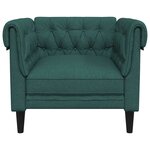 vidaXL Fauteuil Chesterfield vert foncé tissu