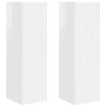 vidaXL Meuble TV mural 2 Pièces Blanc Brillant 30 x 31 x 100 cm