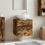vidaXL Vanité de lavabo mural Chêne fumé 49 5 x 44 5 x 66 5 cm